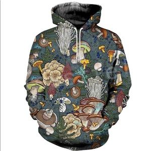Mushroom pullover hoodie.  NEW